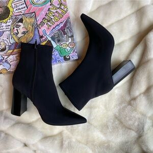 Jeffery Campbell neoprene raven black sock boot NWT never worn RUNS SMALL